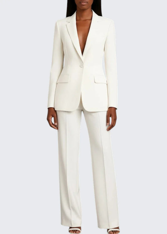 Mary | Long Sleeve V-Neck Two Piece Suit