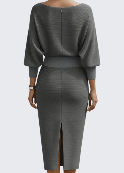 Avery | Cowl Neck Bodycon Midi Dress