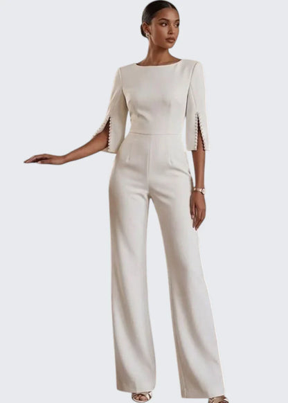 Emma | Boat Neck Wide Leg Party Jumpsuit