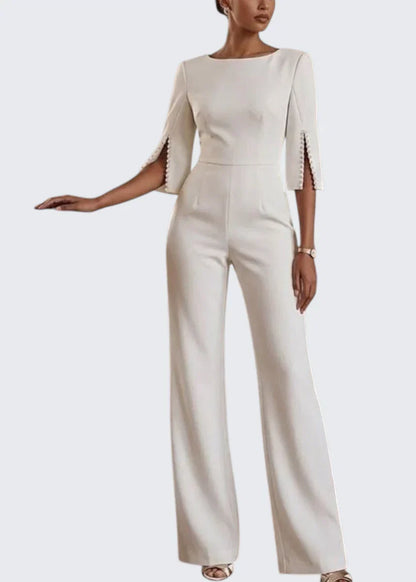Emma | Boat Neck Wide Leg Party Jumpsuit