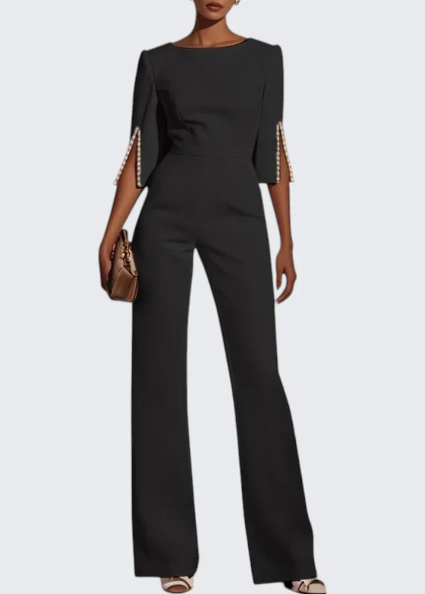 Emma | Boat Neck Wide Leg Party Jumpsuit